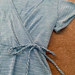 Flowy Blue Cross Over Dress